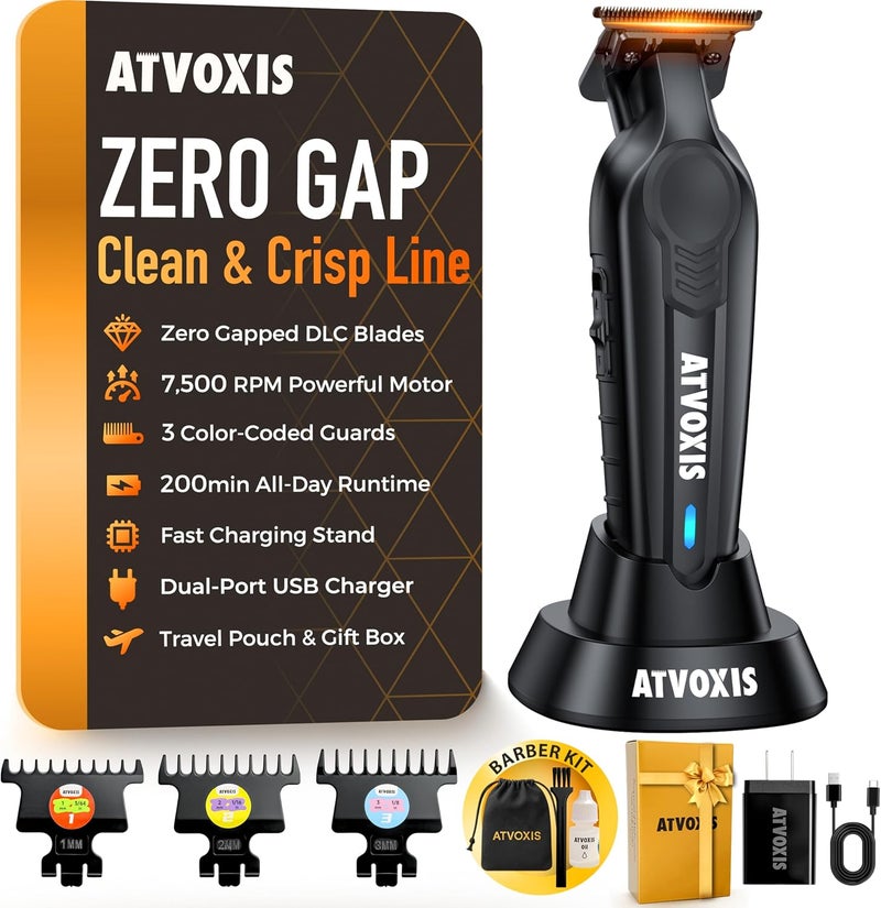 ATVOXIS Hair Trimmer for Men, Trimmers for Barbers, Zero Gapped T Liners Clippers, T Blade Trimmer, Line Up Shape Up Edgers Clippers for Men - Image 1